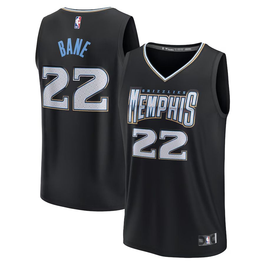 Men Memphis Grizzlies 22 Desmond Bane Fanatics Branded Black City Edition 2022-23 Fastbreak NBA Jersey